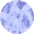 thumbnail image 1 of Ahgly Company Machine Washable Indoor Round Abstract Blue Modern Area Rugs, 7' Round, 1 of 4