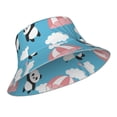 thumbnail image 2 of Gaeub Panda Flying in the Sky Printed Double Sided Reflective Bucket Hat Foldable Sun Hat for Camping Hiking Fishing, 2 of 9