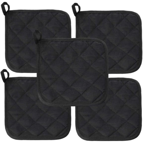 LXCFZAZC 5Pcs Kitchen Pot Holders Set Heat Resistant Pure Cotton Potholders Kit Trivets Large Coasters Hot Pads Pot Holders for Everyday Cooking and Baking by 6.5 x 6.5 Inch