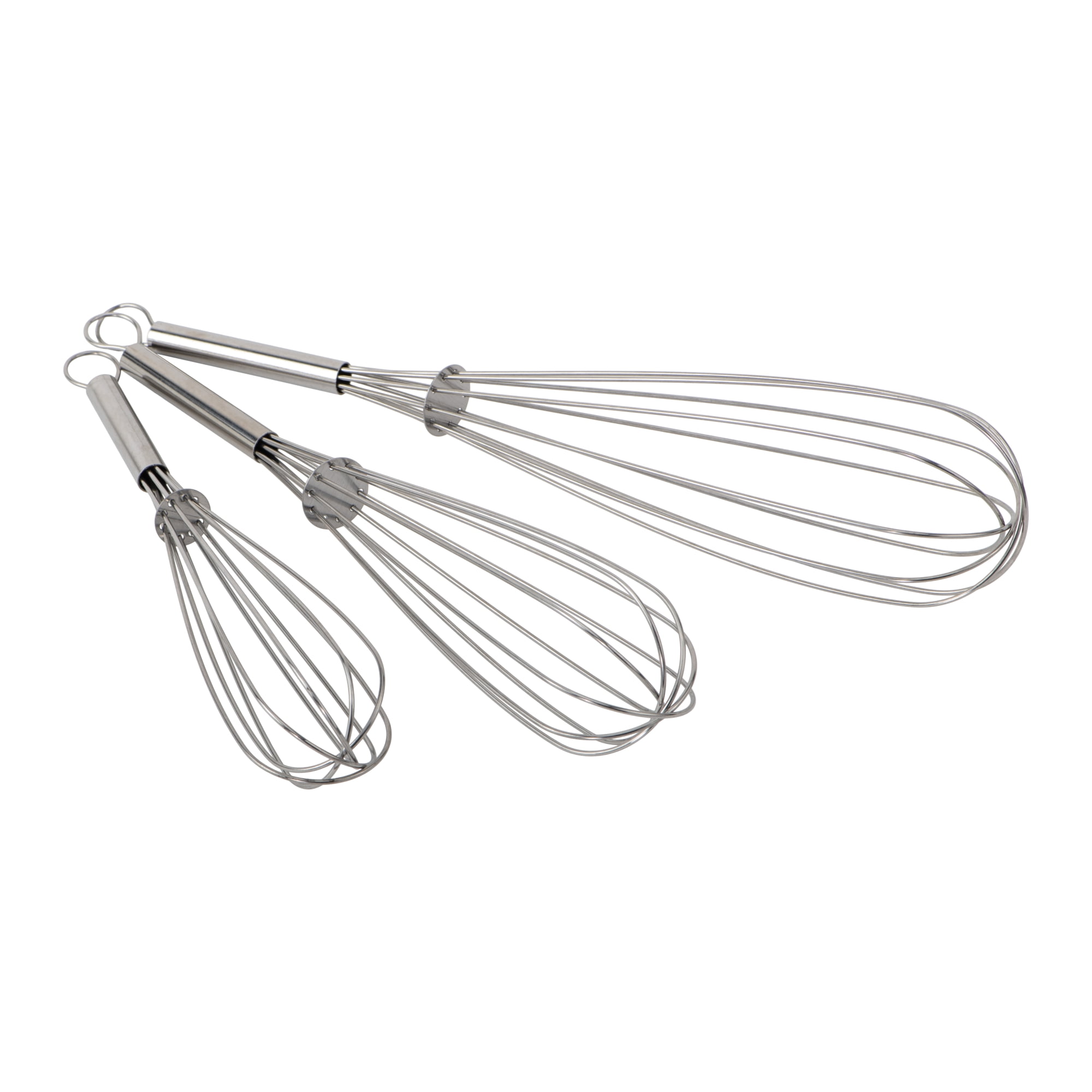 Mainstays Chrome Whisk Set, 3 Piece