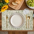 thumbnail image 4 of Sage Green Flowers Placemats Set of 8, Rustic Pastoral Botanical Floral Leaf Placemats for Dining Table, Place Mats for Kitchen Tabletop, Waterproof Wipeable Dining Table Mats Set, 4 of 9
