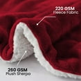thumbnail image 5 of Moonlight20015 Sherpa Blanket Fluffy Plush Couch & Travel Blanket Reversible Throw Size Burgundy Color, 5 of 8