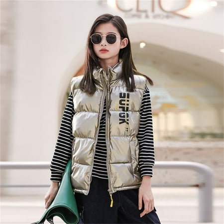 

WZHKSN Child Sweater Child Kids Toddler Baby Boys Girls Sleeveless Letter Winter Hooded Jacket Vest Outer Outwear Outfits Clothes Coat