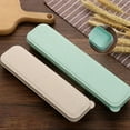 thumbnail image 3 of 21/23/24/28cm PP Portable Travel Tableware Storage Box Case Food Grade Dinnerware Kitchen Fork Spoon Box For Kid School Cutlery 28CM Beige, 3 of 6