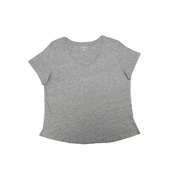 Rock Fit LLC Eddie Bauer Womens Size XX-Large S/S V-Neck Tee w/Pocket, Charcoal Space Dye