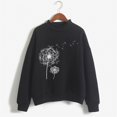 thumbnail image 4 of Black Womens Tops Autumn Winter O Neck Solid Color Prints Long Sleeve Pullover Sweatshirt Fall Outfits for Women 2025, 4 of 4