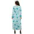 thumbnail image 2 of FKELYI Sea Turtle Coral Print Womens Long Sleeve Maxi Dress Soft V-neck Casual Dress with Pocket Fall Dresses for Spring Winter, 2XL, 2 of 6