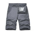 thumbnail image 2 of Lenago Solid Cargo Shorts for Men Functional Pockets Elastic Waist Mens Cargo Short Pants Comfortable Summer Shorts Golf Workout Office Wear Simple Basic Essentials, 2 of 3