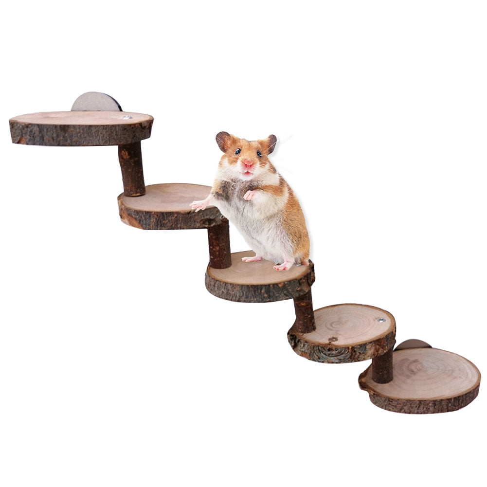 AIHOME Hamster Wooden Ladder Mini Pet Bridge Toy Safe Pet Climbing