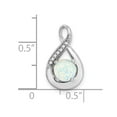 thumbnail image 3 of Auriga 14k White Gold Created Opal and Diamond Pendant for Women (L-17.9mm, W-10.3mm), 3 of 6
