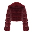 thumbnail image 4 of Women's Faux Fur Cropped Coat Fluffy Faux Fur Jacket Long Sleeve Lapel Furry Winter Warm Shaggy Parka Short Coats, 4 of 5