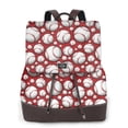 thumbnail image 1 of Vsdgher Cute Baseball Pattern PU Leather Backpack,Purse for Women Fashion Multipurpose Design Handbag Ladies Shoulder Bags Travel Backpack, 1 of 4