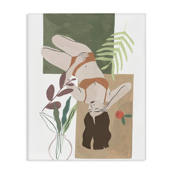 Stupell Industries Eclectic Flower Plants Woman Figure Model Modern Canvas Art, 16 x 20, by Melissa Wang