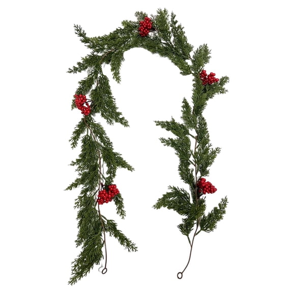 FEISHENTT Christmas Cedar Garland Thick and Lush Realistic Artificial Cedar Garland Vine For Home Leaves Hanging Greenery Wedding Party Wall