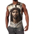 thumbnail image 2 of Tqyyweavej Easter Tank Tops for Men Jesus Cross Printed Color Block Christian Shirts Sleeveless Crewneck Muscle Tops Size S to 2XL, 2 of 5