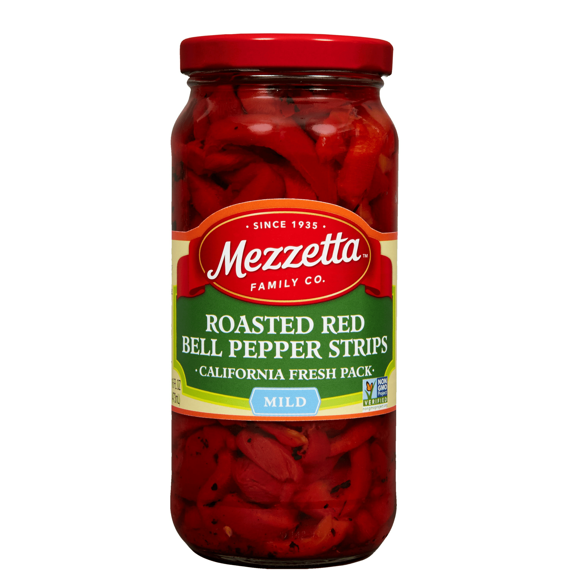 Mezzetta Roasted Red Bell Pepper Strips, 16 fl oz Jar