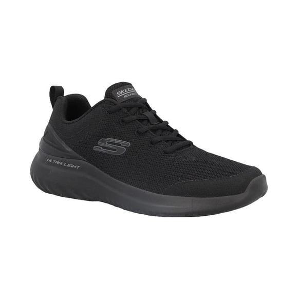 Tenis Hombre Skechers Textil Suela Plana Camiar Correr Ajustables Cordones Deportivo negro 28