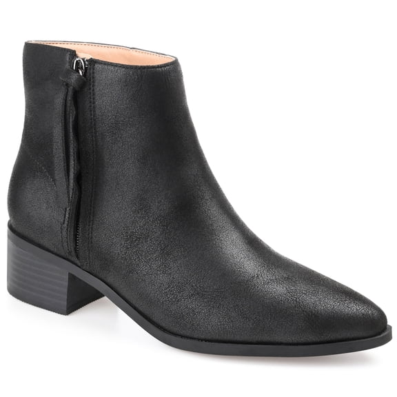 Journee Womens Sadiya Inside Zip Stacked Heel Booties