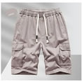 thumbnail image 2 of Men's Casual Cargo Shorts for Summer Stretch Twill Fabric Drawstring Waist Versatile Pockets Comfortable Fit Men's Athletic Work Shorts Mens Large Vacation, 2 of 4