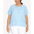 thumbnail image 4 of Alfred Dunner Womens Plus-Size Stripe Texture Knit Top With Necklace, 4 of 6