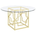 thumbnail image 1 of Starlight Redonda 54 pulgadas Vidrio Superior Metal Mesa de comedor Latón, 1 of 2