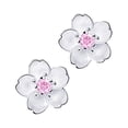 thumbnail image 3 of Pendientes de plata con diseño de sakura y cereza oriental Preciosos pendientes de plata con diamante rosa, 3 of 8