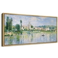 thumbnail image 4 of IDEA4WALL Extra Large Framed Canvas Print Wall Art Riverside Townscape Classic Fine Art Historic European Village Beside River Retro Wall Decor Oversized Artwork for Rooms - 60"x30", 4 of 5