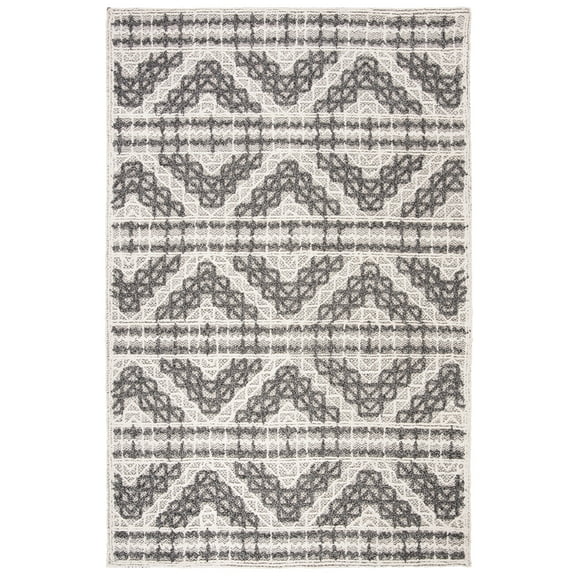 SAFAVIEH Trace Bernadette Geometric Area Rug, Grey/Charcoal, 8' x 10'