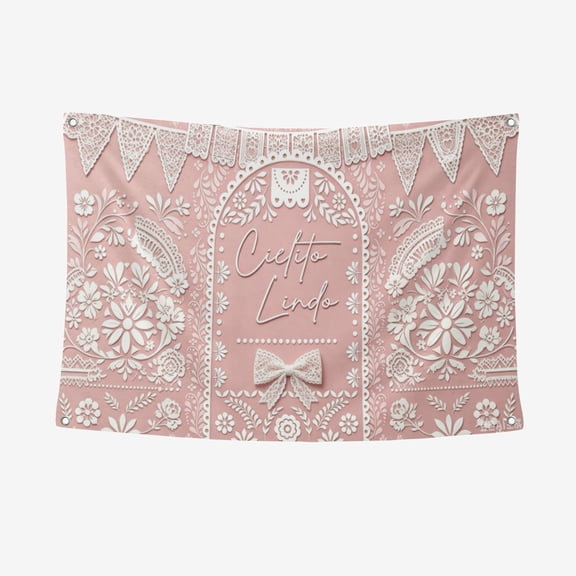 Cielito Lindo Backdrop Pink Mexican Fiesta Party Decorations Papel Picado Theme Background for Baby Shower Birthday Bridal Shower Mexican Theme Photo Booth Banner 3.3*5FT