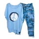 thumbnail image 1 of Conjunto de camiseta y pantalones con cuello redondo y media manga para mujer Wmkox8yi  bvn1470, 1 of 8