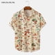 thumbnail image 4 of Sonducket Camisa de hongo hawaiano de poliéster para hombres adolescentes - Para fiestas y atracciones turísticas Manga corta Camisetas albaricoque, 1 L, 4 of 6