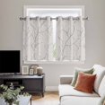 thumbnail image 4 of Grey Branches Kitchen Curtains Window Panels, Vintage Art Farmhouse Insulated Window Treatment Curtain, Grommet Curtains for Bedroom/Living Room/Bathroom, 2 Piece 42"Wx45"L, 4 of 8