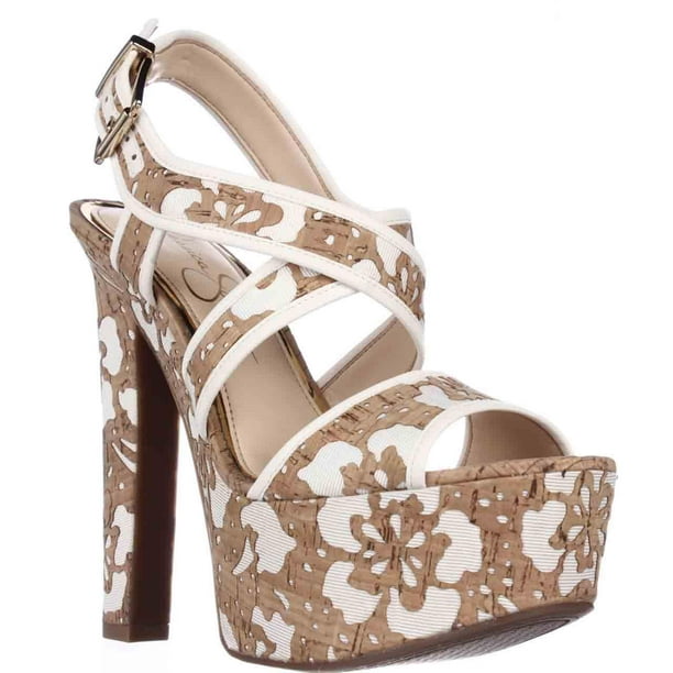 jessica simpson white platform heels