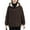 C-Brown561, variant on Womens Hooded Fuzzy Coat Thickened Loose Fit Solid Color Zipper Hoodies Soft Autumn Winter Cozy Coat