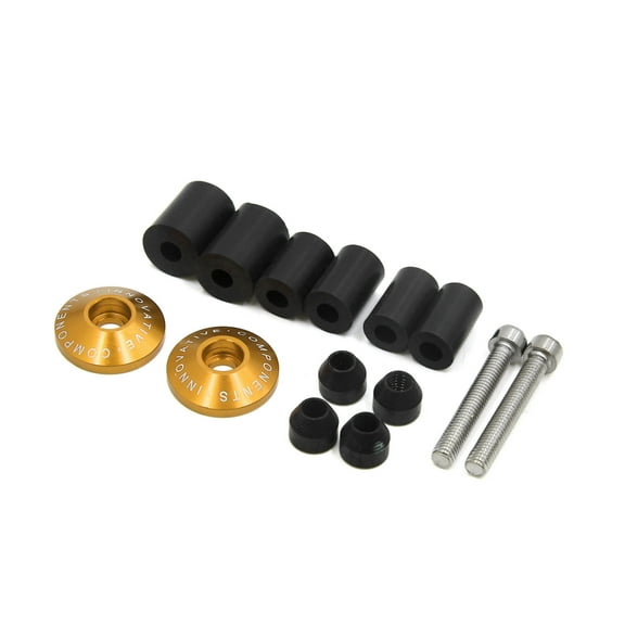 Unique Bargains Pair Gold Tone Universal 7/8 Inch Motorcycle Handlebar Grip Bar End Cap