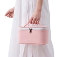 thumbnail image 3 of Portable Female Macaron Color Makeup Cases Large Capacity Travel Makeup Bag Toiletry Bag Cosmetic Organizer Storage Pouch DARK BLUE, 3 of 8