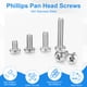 thumbnail image 4 of Uxcell 10-Pack 10-24x1-1/2 Tornillos de Máquina de Cabeza Pan de Acero Inoxidable 304, Tornillos Completamente Rosca para Muebles Plateado, 4 of 7