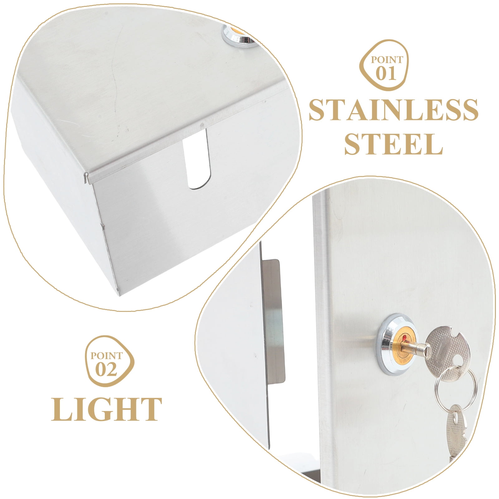 Baluue Weatherproof Stainless Steel Electrical Outlet Socket Protector Box with Lockable Cover for Outdoor Use