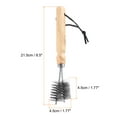 thumbnail image 2 of Uxcell 8.5" Steel V Shaped Grill Brush Wire Bristle Grill Clean Brush w Wood Handle, 2 of 4