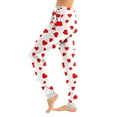 thumbnail image 2 of Hearthz Valentine's Day Heart Print Women Pajama Pant Drawstring Elastic Cuffs Women's Pj Bottoms Winter Soft Lightweight Sleeping Pants Women with Pocket, 2 of 6