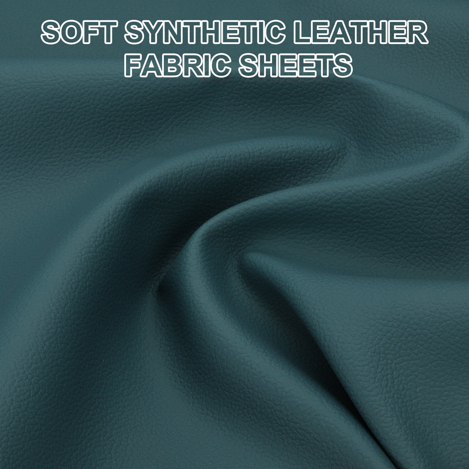 63x39.4in Faux Leather Sheets,  Faux Leather Fabric Sheets Vinyl Fabric Synthetic Soft Waterproof PU for Replacement Upholstery Car, Peacock Green