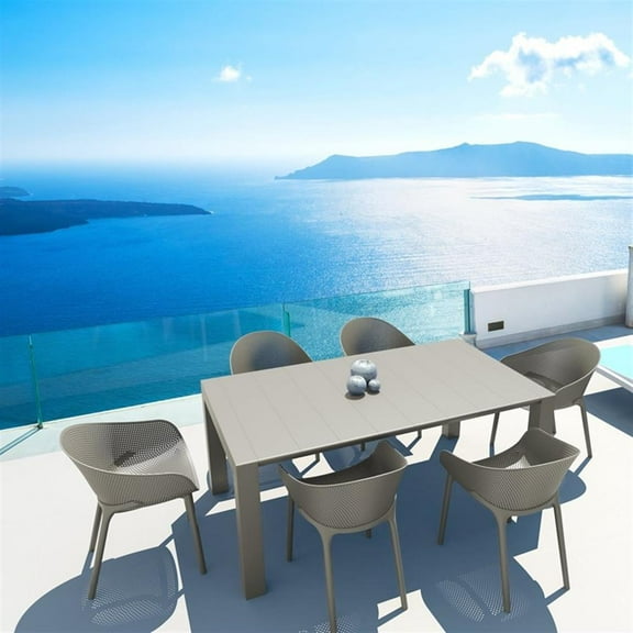 Compamia Sky 7 Piece Extendable Patio Dining Set in Taupe