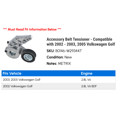 thumbnail image 2 of Accessory Belt Tensioner - Compatible with 2002 - 2003, 2005 Volkswagen Golf, 2 of 2