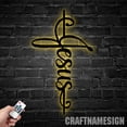 thumbnail image 4 of Craftnamesign Custom Jesus Cross Metal Wall Art, Jesus Home Wall Decor, Jesus Cross Light, 4 of 5