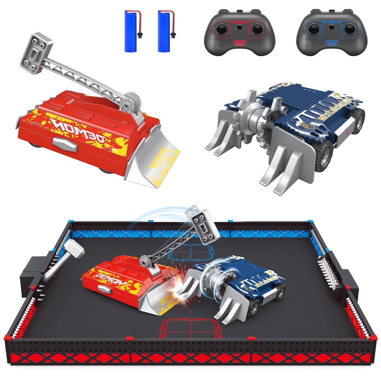 Remote Control Battle Robots, 2-Player Battle Robots Arena Set, 2.4Ghz Interactive RC Fighting Robot Toy, STEM Toys Gifts for Boys Girls