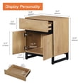 thumbnail image 5 of WAMPAT Nightstand with 1 Drawer & 1 Storage Cabinet, Modern Bedside Table with 2 Open Doors for Bedroom, Wood Rustic Side End Table for living Room., 5 of 9
