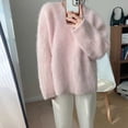 thumbnail image 3 of Suéter de terciopelo de visón sintético grueso para otoño e invierno, suéter holgado de estilo perezoso para mujer, 3 of 5