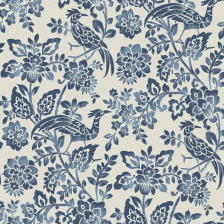 Laura Ashley Adain Palace Dark Seaspray Blue Wallpaper