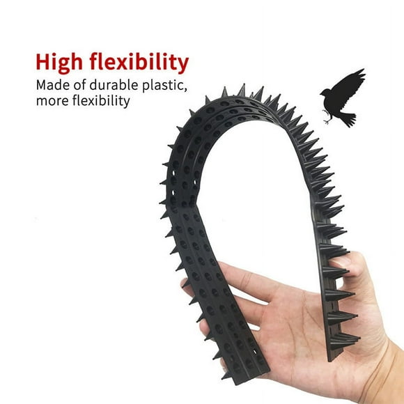 10pcs Plastic Bird Spikes High Flexibility Anti Thief Security Fence Spikes for Wall Black
