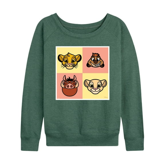 Disney - The Lion King - Faces Lion King - Women's Lightweight French Terry Long Sleeve Shirt